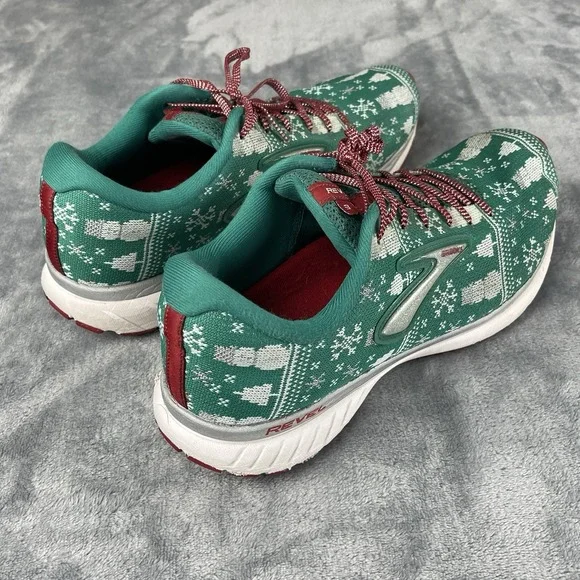 Brooks Revel 3 Run Merry Christmas Green Sweater Limited Ed Running Shoes Sz 11 - Picture 4 of 8